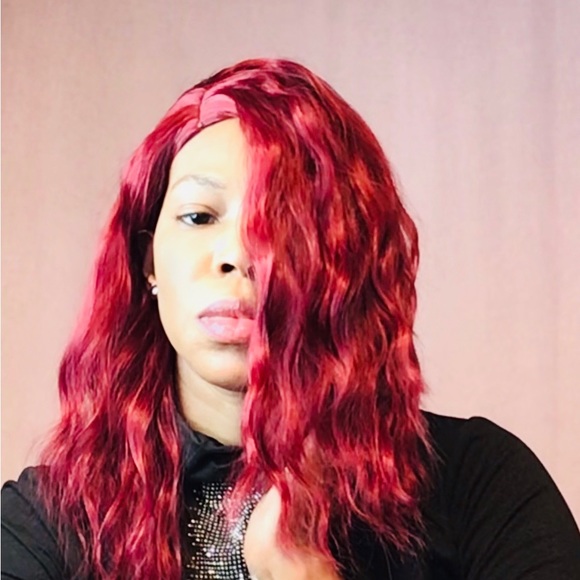 Synthetic synthetic Hair Full Machine Made Costume party, Side Part Are Middle - Picture 3 of 4